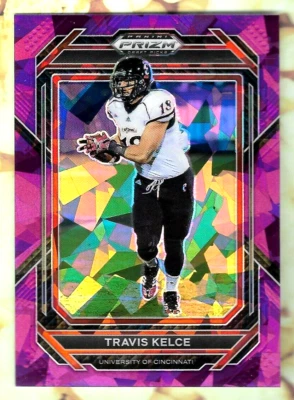 TRAVIS KELCE 2023 PANINI PRIZM DRAFT PURPLE ICE SP INSERT #'D /149 NFL CHIEFS - Image 1 of 2