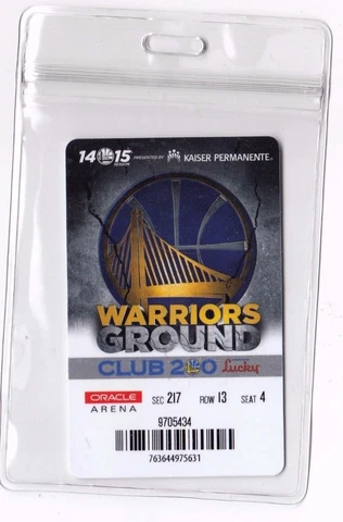 2014-2015 Golden State Warriors Season Ticket Card NBA FINALS CHAMPS STUB CURRY Cover