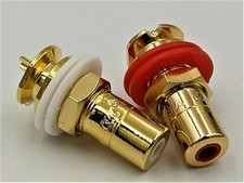 CONNETTORE RCA GOLD HI END FEMMINA DA PANNELLO CMC USA PIN JACK AUDIO