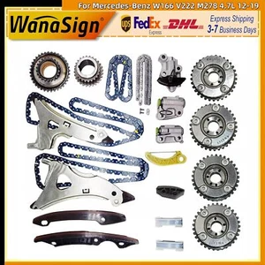 Kit de cadena de distribución y ajustador de árbol de levas para Mercedes-Benz W166 V222 M278 4,7 L 12-19 - Imagen 1 de 9