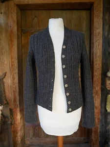 Trachtenjacke, Strickjacke, 40, L, Grau, Dirndljacke, Merino Jacke, Wolljacke - Bild 1 von 4