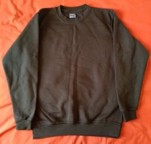 Uneek Sweatshirt Jumper Pullover Small Mens Womens Unisex Black UC203 UK - Picture 1 of 4