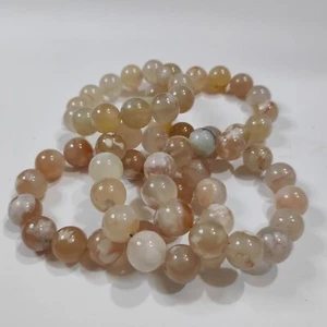 15+mm Natural Cherry Blossoms Agate Quartz Stretch Beaded Bracelet/Hand string - Picture 1 of 25