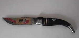 RARE SUPERBE ANCIEN COUTEAU PNUNO PLIANT ESPAGNE DECOR DE TAUROMACHIE - Imagen 1 de 13