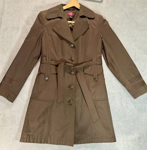 Gallery Petite Women's Brown Trench Coat Size PS - Picture 1 of 18
