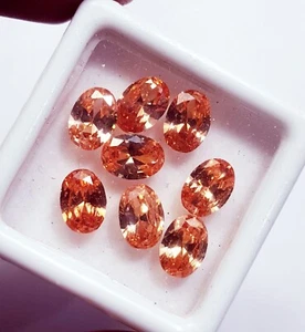 Lose Edelstein ovale Form Padparadscha Saphir 6x5 mm Größe mit gratis Geschenk - Bild 1 von 10