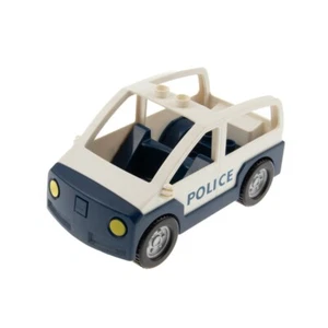 1x Lego Duplo Fahrzeug Auto PKW weiß dunkel blau bedruckt Police 4354c01pb01 - Bild 1 von 1