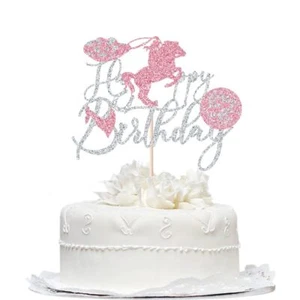 Cowgirl Birthday Cake Topper Western Cowgirl Rodeo Theme Girl Birthday Decora... - Picture 1 of 8