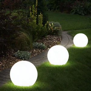 Solarkugel Außenlampe Gartenlampe LED Erdspieß Terrassenleuchte Kugellampe 3x - Bild 1 von 12