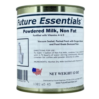 Future Essentials Long Shelf Life Emergency Canned Powdered Non Fat Milk- 1 Can