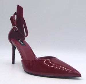 DKNY Maroon Patent Leather D'Orsay Heels Women's Size 6 M Ankle Strap - Picture 1 of 11