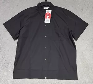 Chef Works Cook Shirt Mens Size Large Short Sleeve Snap Button Black NEW - Picture 1 of 7
