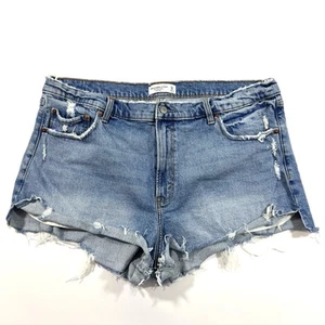 Abercrombie The Mom Shorts Denim Cutoff High Rise Größe 18 34 - Bild 1 von 6