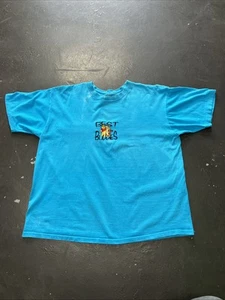 Vtg 90s Distressed Faded Disney Winnie Pooh Bear Tigger Embroiderd Teal Shirt XL - Picture 1 of 14