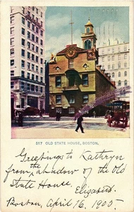 1905 Old State House Boston Vintage Postcard Eagle Souvenir - Foto 1 di 2