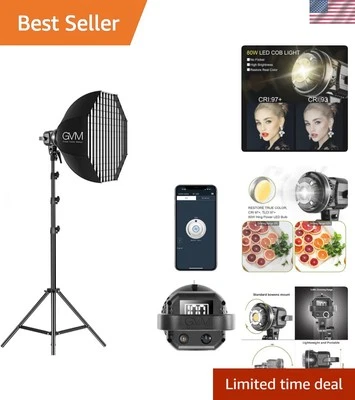GVM 80W LED Studio Lighting Kit - 23.6-Inch Softbox with Adjustable Brightness - Image 1 of 4