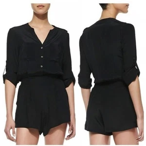 Mameluco Twelfth Street de Cynthia Vincent seda negro minimalista XS - Imagen 1 de 7