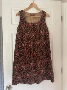 April Cornell Damen S Kleid ärmellos Prairie Cottagecore weinrot Blumen Trad - Bild 1 von 5