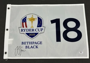 JJ Spaun Signed 2025 Ryder Cup Team USA Autographed Auto Golf Flag PSA COA - Picture 1 of 2