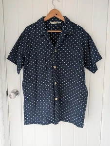Derek Rose London Mens Top Blue And White Polka Dot Size UK XL - Picture 1 of 4