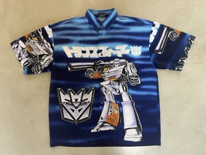 Vintage 2001 Hasbro Changes Transformers Megatron Button Up Shirt Blue - Mens XL - Picture 1 of 9