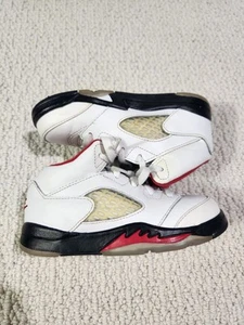 Nike Kleinkind Air Jordan 5 Retro TD V "Fire Red" weiß 440890-102 Größe 9C - Bild 1 von 7