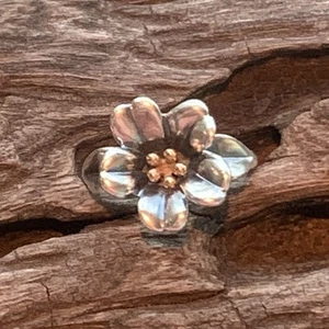 Anello James Avery Pensionato Oro 18K e Argento Sterling Fiore di Aprile Misura 7,5 - Foto 1 di 11