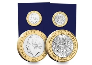 2023 ISLE OF MAN CHRISTMAS BRILLIANT UNCIRCULATED 2 POUND COIN BU - Bild 1 von 3