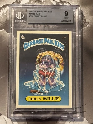 1985 Topps OS1 Garbage Pail Kids Series 1 CHILLY MILLIE #32b Matte Card BGS 9 - Image 1 of 2