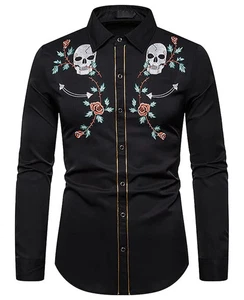 Camicia uomo western stampa teschio - Foto 1 di 8