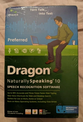 Nuance Dragon Naturally Speaking 10 Speech Recognition Software & Microphone - Image 1 of 4