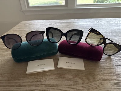 GUCCI 3 Sunglasses with 2 Cases - Image 1 of 4