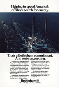 1981 Bethlehem Steel: Offshore Search for Energy Vintage Print Ad - Picture 1 of 1