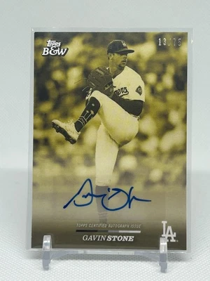 2024 Topps Black & White Yellow Auto /75 Gavin Stone #59-A Auto - Image 1 of 2