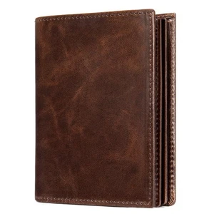 Mens Leather Bifold RFID Vertical Wallet Extra Large Capacity Card Holder wit... - Picture 1 of 7
