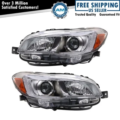Headlight Assembly Set Driver & Passenger Side Fits 2015-2021 Subaru WRX - Image 1 of 4