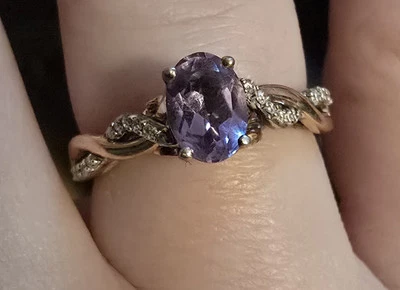 Anillo Zales Repunzel Diamante Promesa Oro Rosa, Talla 8.5 Foto 1 de 3