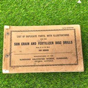 Sun Grain and Fertilizer Disc Drills 500 Series List of Duplicate Parts - Picture 1 of 6