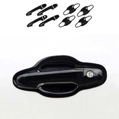 Cubierta de tazón de manija de puerta lateral negra brillante para Toyota Highlander 2014-2019 Foto 1 de 4