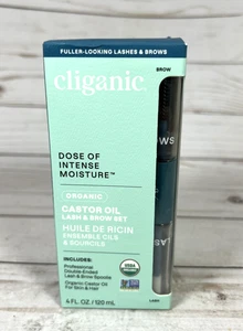 Cliganic Instense Moisture Organic Castor Oil Lash & Brow Set 4oz 1/29 - Picture 1 of 7