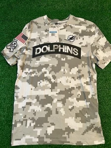 NEU Nike Miami Dolphins Camouflage Salute to Service amerikanische Flagge T-Shirt (Medium) - Bild 1 von 8
