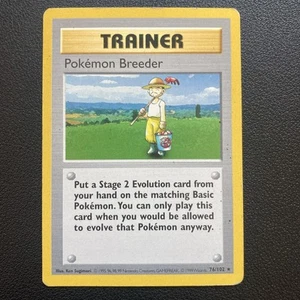 Pokemon Breeder 076/102 Base Set (Shadowless) - Unlimited Edition Regular HP - Picture 1 of 4