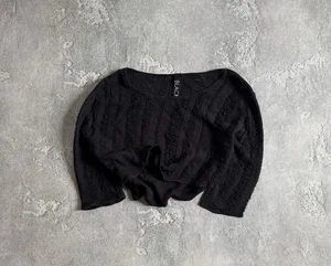 Black By Kenm 40 Size Destressed He’ll Avantgarde Y2K Sweater Pullover Pulli   - Bild 1 von 18