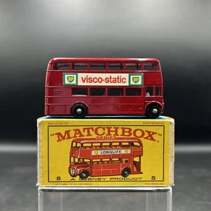Scatola fiammiferi vintage Lesney n. 5 autobus Londra in scatola originale - Foto 1 di 10