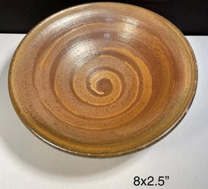Kunstkeramik Schale braun irisierend rustikal Catchall Bowl Swirl Design 8x2,5" - Bild 1 von 6