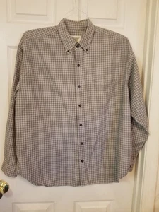 Camicia uomo Eddie Bauer grande colletto completo Bttn LSlv grigio nero mini plaid confezione  - Foto 1 di 8