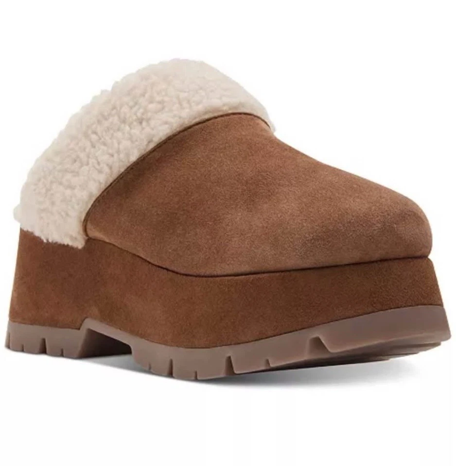 Acogedores zuecos Steve Madden para mujer Juney plataforma gamuza castaño talla 9 nuevos con etiquetas Foto 1 de 4