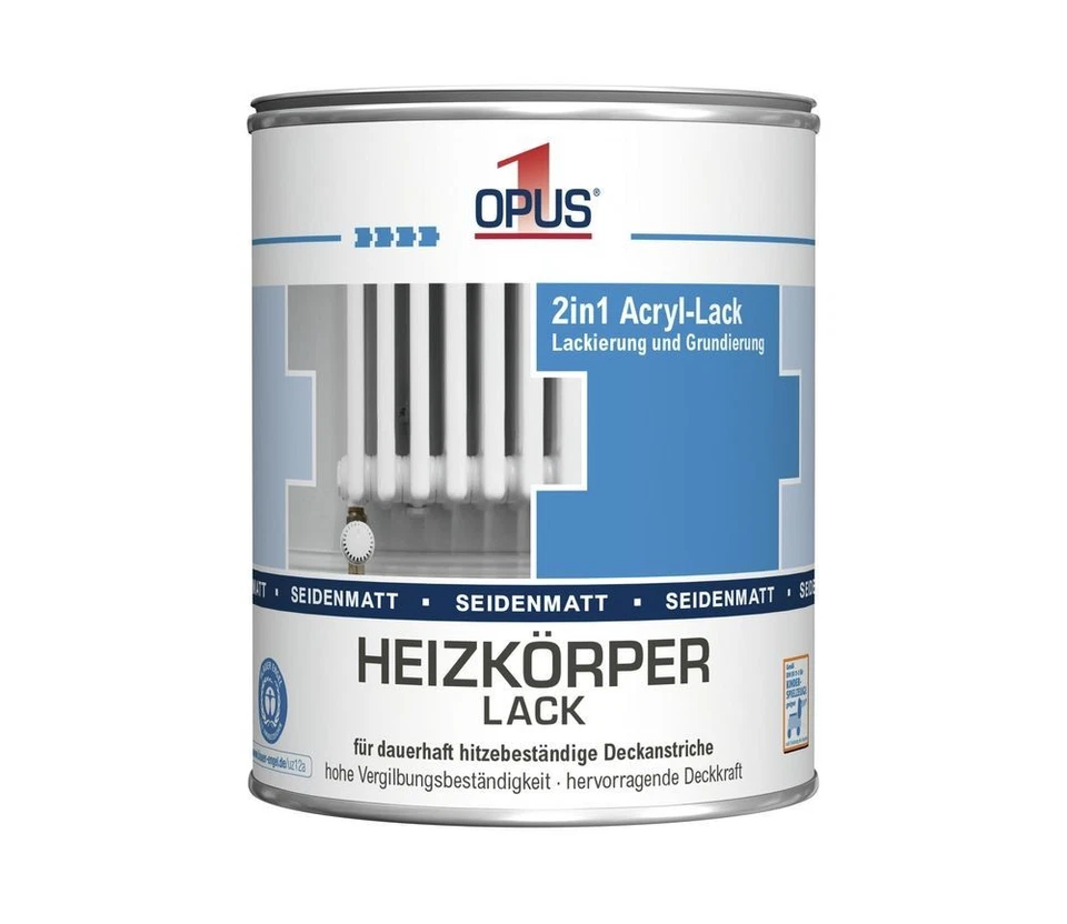 €10,00L   2,5L Opus1  2 in1 Heizkörper Lack Acryl Lack dauerhaft hitzebeständig - Bild 1 von 1