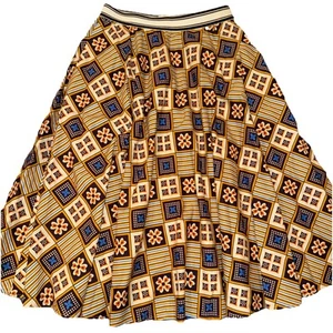 NIU Vintage Brown Flowered Boho Midi Skirt Elastic Waist Festival Small Italy - Picture 1 of 6