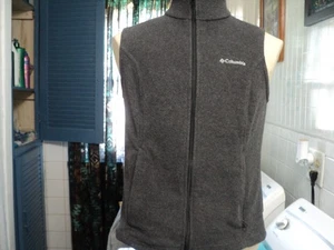 Columbia Vest Womens Small Dark Gray Fleece Sweater Jacket Layer Full Zip - Picture 1 of 3